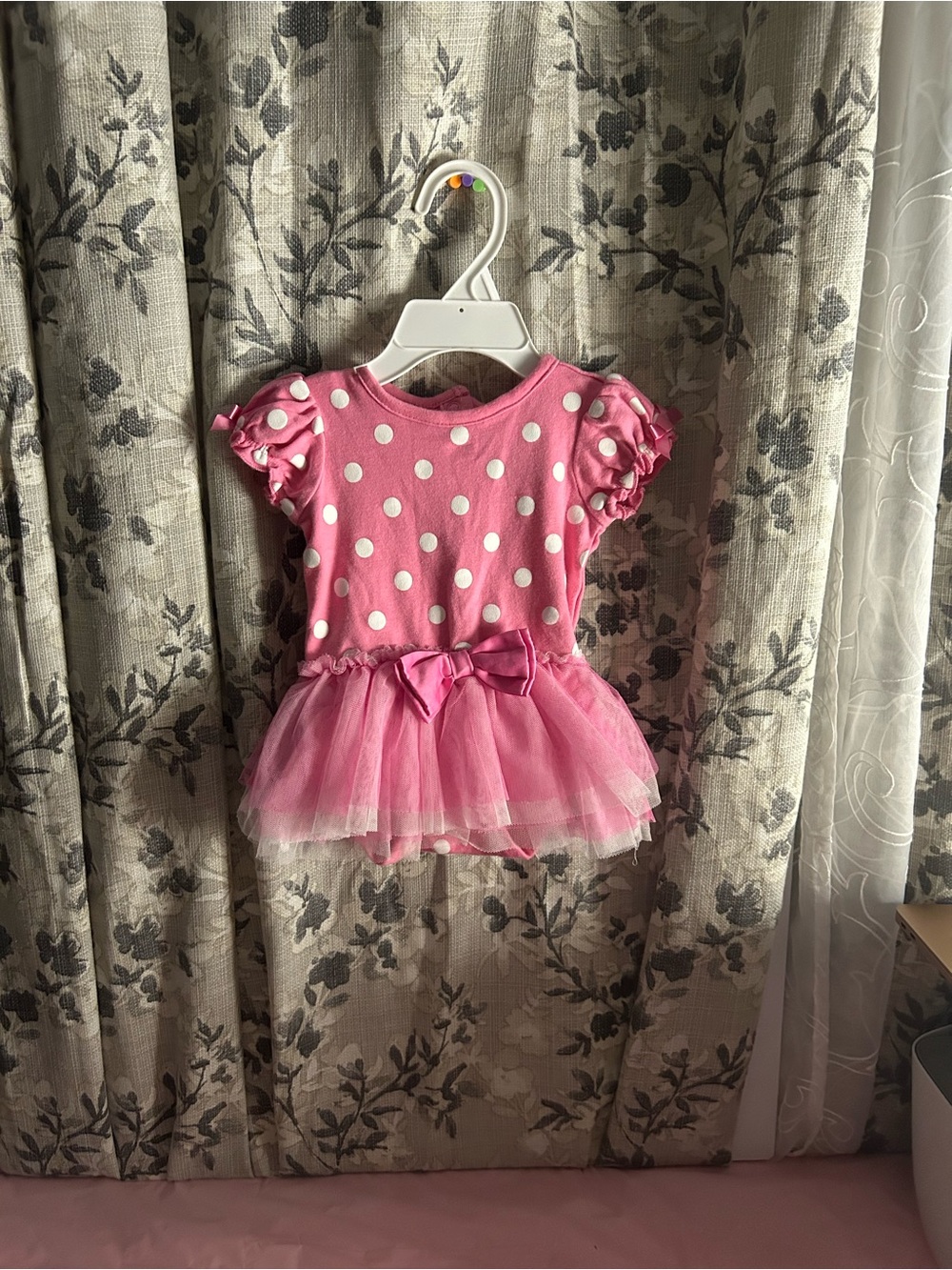 Disney Pink Polka Dot Tutu Dress with Bow